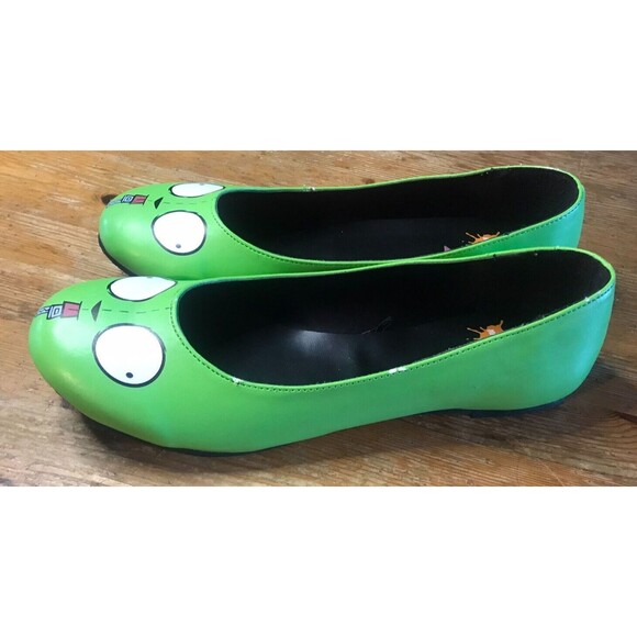 Nickelodeon Invader Zim Women's Shoes Slip On Green Cartoon Rare HTF Flats - Picture 4 of 14